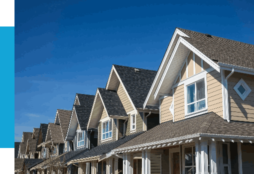 Row of modern townhouses